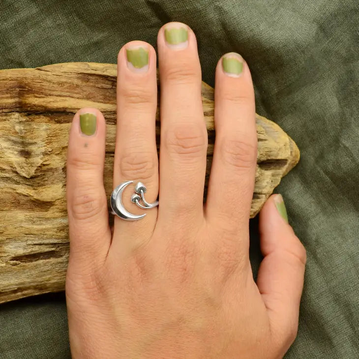 Nina Designs Adjustable Moon and Mushroom Ring - Simple Good