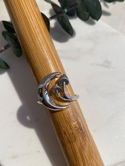Nina Designs Adjustable Moon and Mushroom Ring - Simple Good